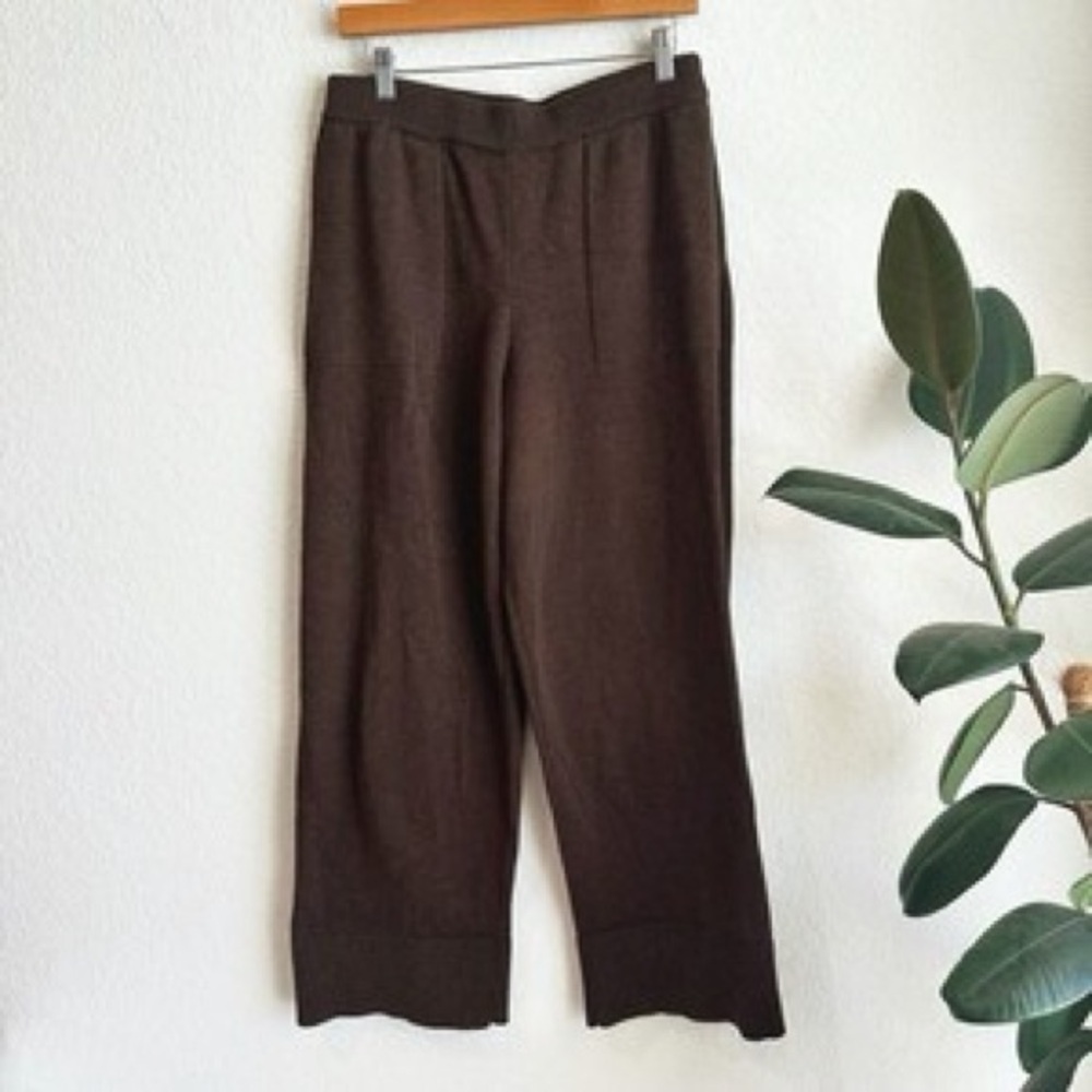 Free People Beach Dark Brown Wide Leg Sweater Pants